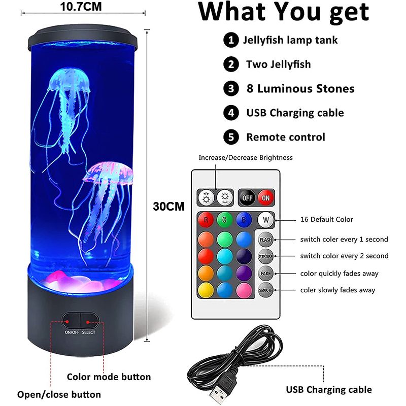 7 Color Aquarium Jellyfish Lamp