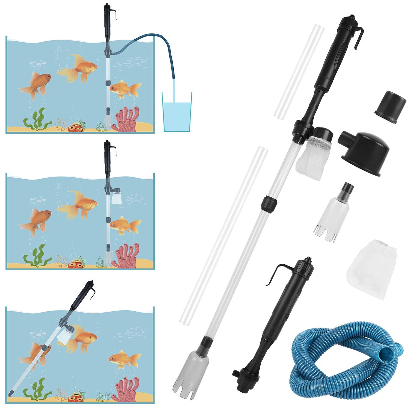 Aquarium Vacuum Gravel Cleaner - Battery Operated