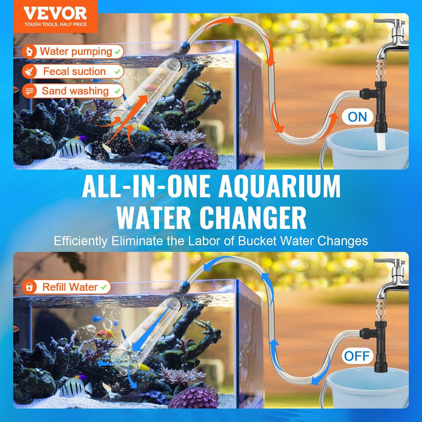 VEVOR Aquarium Vacuum Gravel Cleaner