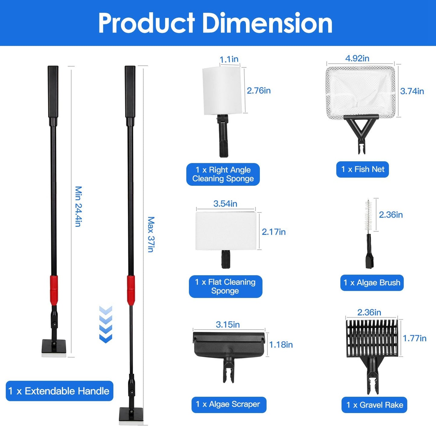 6 in 1 Aquarium Cleaning Tools