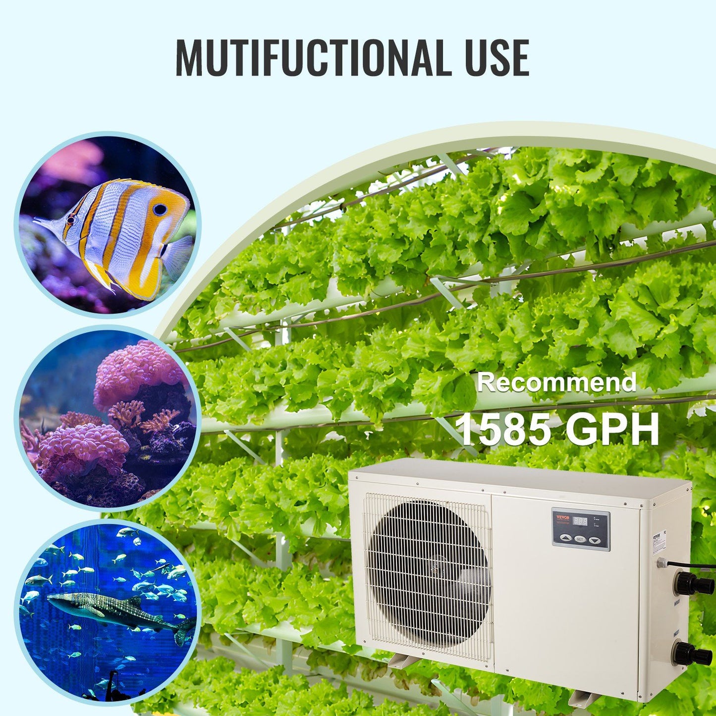 VEVOR Aquarium Chiller, 500 Gal