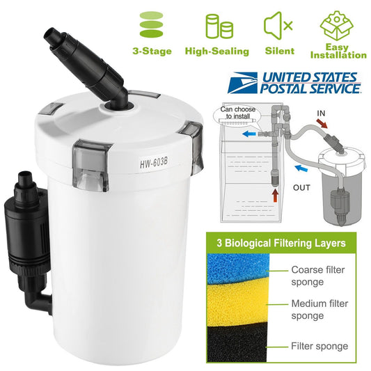 3-Stage External Canister Filter - 28 Gallon