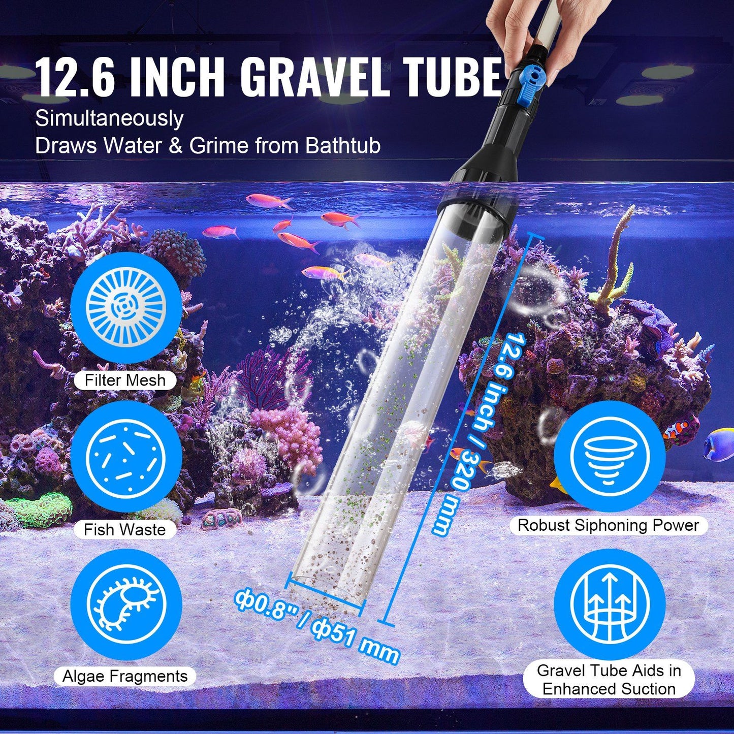 VEVOR Aquarium Vacuum Gravel Cleaner